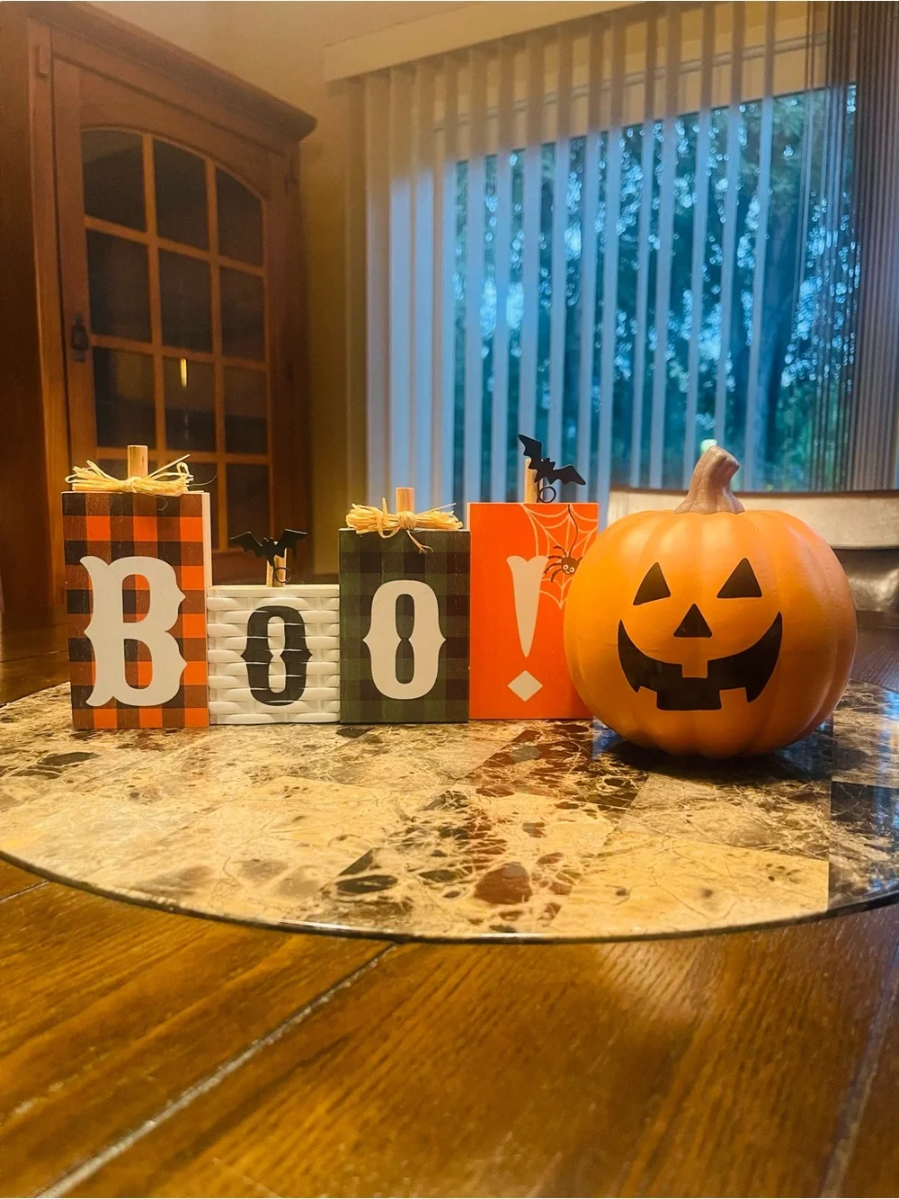 Halloween Block Pumpkin Set - Orange, Green, White, Black